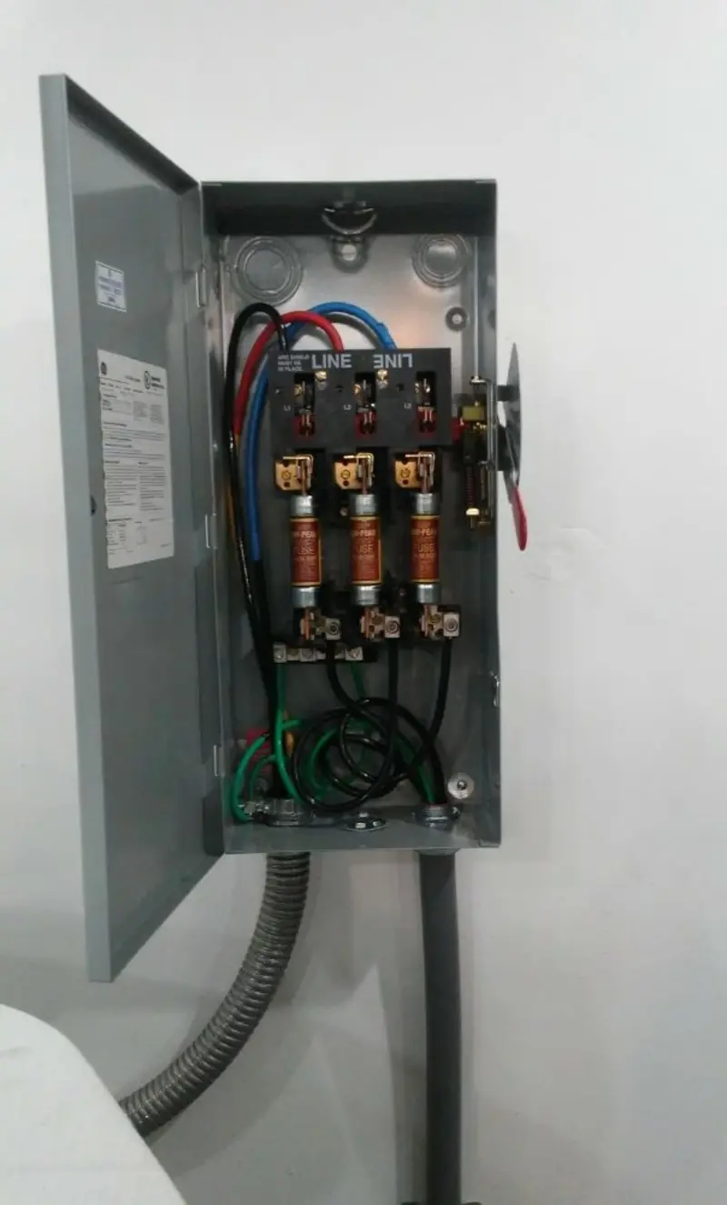 Three-phase disconnect switch installed for Electrical Wiring & Rewiring in Hunters Creek Village